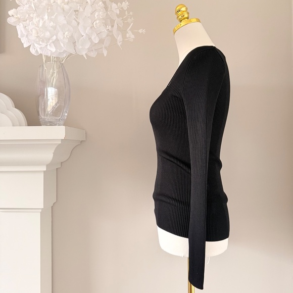 Elie Tahari Ribbed Sweater in Black, Sz S - Picture 6 of 10